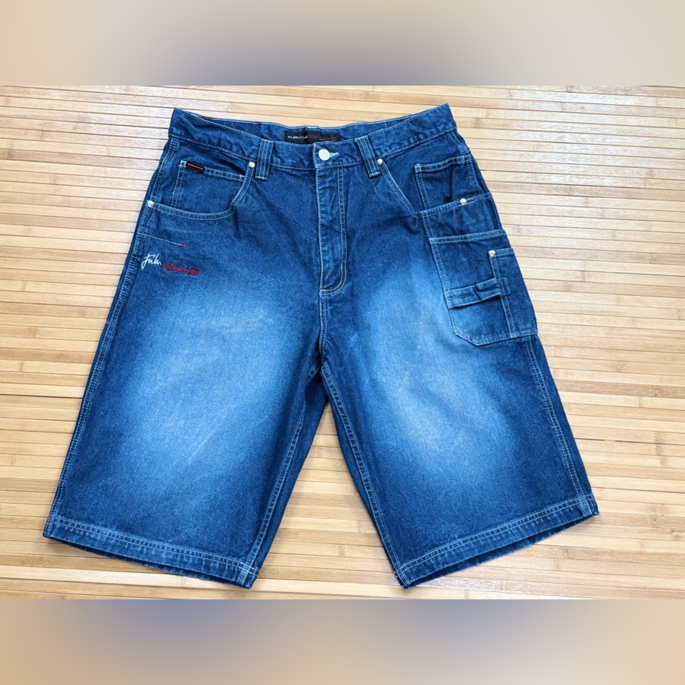 FUBU The Collection Circa XCII Carpenter Jean Shorts, Men Size 36, Baggy Y2K